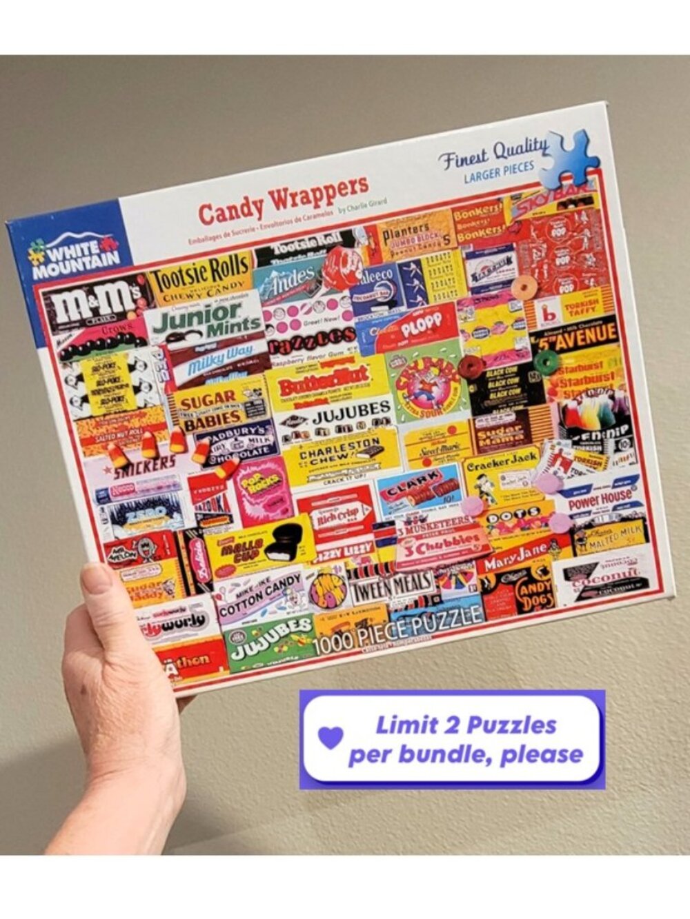 White Mountain CANDY WRAPPERS Jigsaw Puzzle 1000 pieces